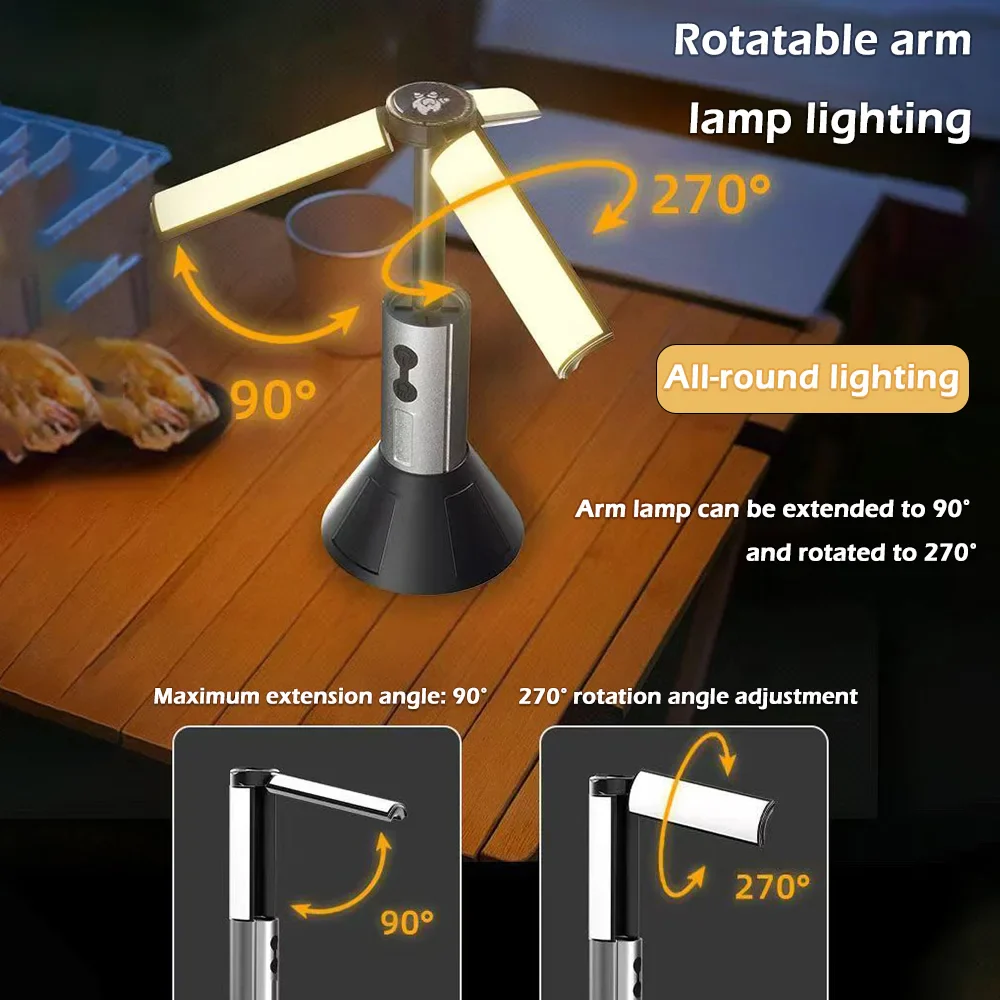 Rechargeable Outdoor Portable Hiking Camping Fishing Flashlight Telescoping Camping Lantern Telescopic Camping Light - Image 23