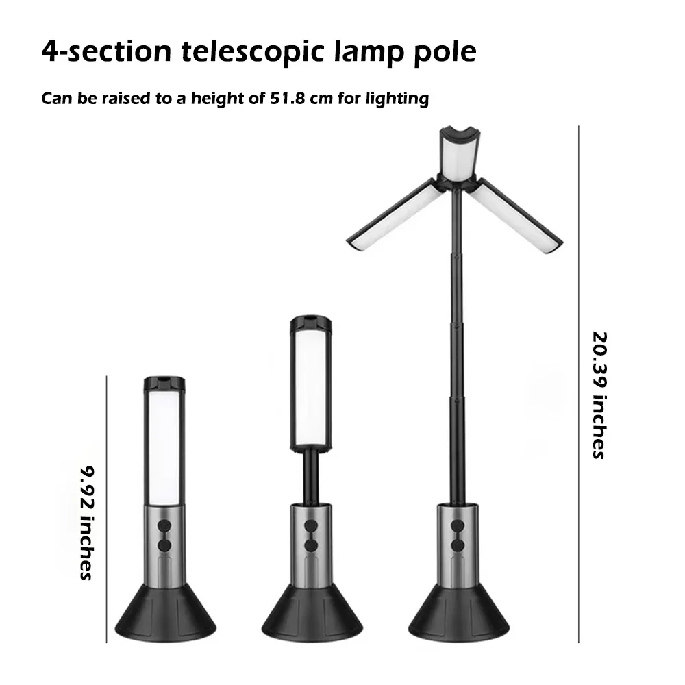 Rechargeable Outdoor Portable Hiking Camping Fishing Flashlight Telescoping Camping Lantern Telescopic Camping Light - Image 27