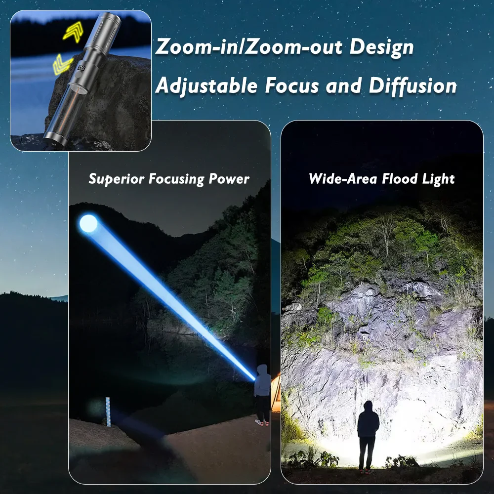 Rechargeable Outdoor Portable Hiking Camping Fishing Flashlight Telescoping Camping Lantern Telescopic Camping Light - Image 31