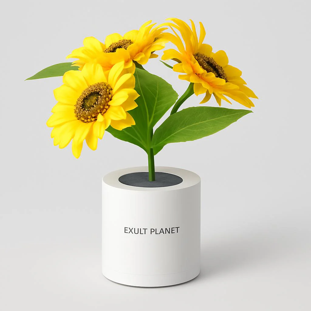 Eco-Friendly LED Flower Lamp with Yellow Blooms - Image 11