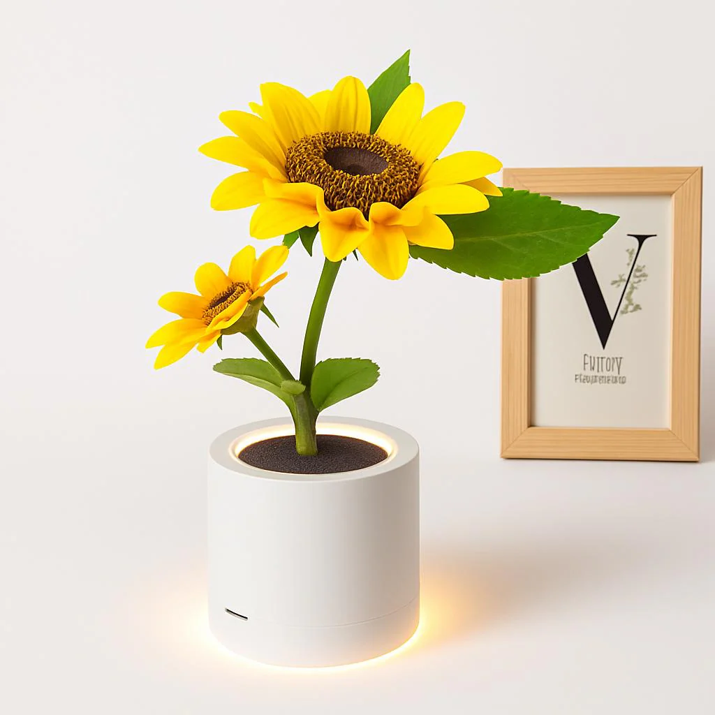 Eco-Friendly LED Flower Lamp with Yellow Blooms - Image 13
