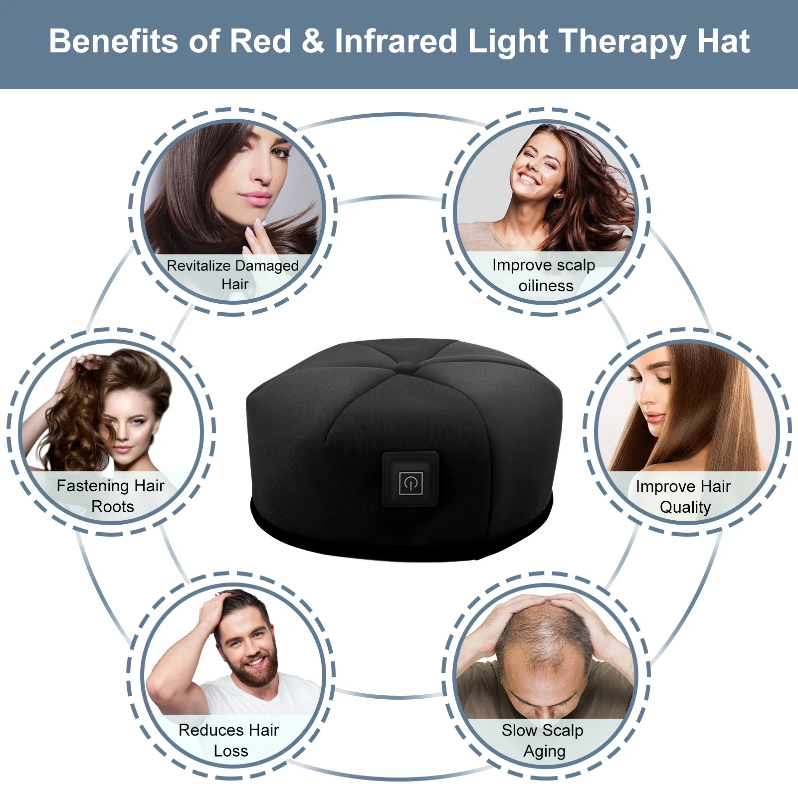Red Light Therapy Hat Near Infrared LED Treatment Cap for Hair Growth Head Relaxation Scalp Relief Prevention Loss Device - Image 10