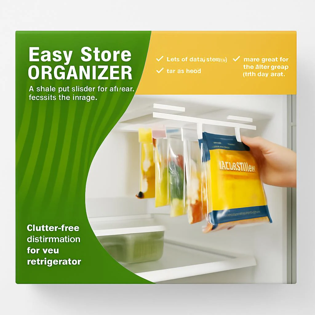 Refrigerator Storage Rack with Eco-Friendly Bag Holders - Image 6