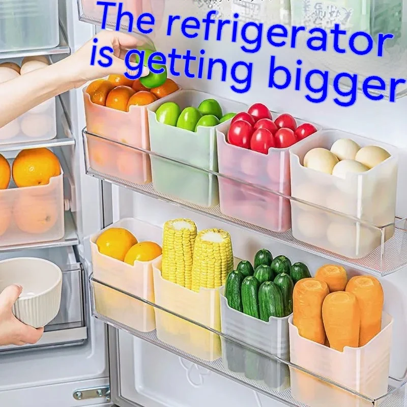 Transparent Refrigerator Storage Bins with Colored Edges for Efficient Organization - Image 12