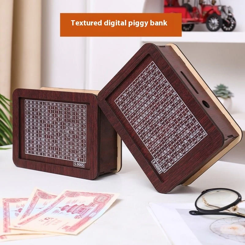 Eco-Friendly Digital Piggy Bank - Sustainable Wood Grain Savings Box - Image 18