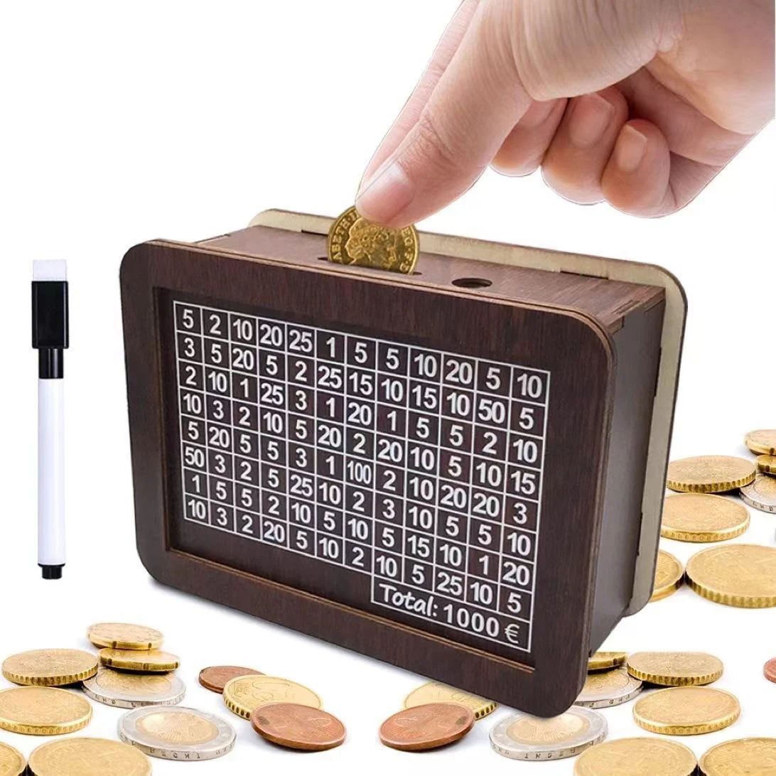 Eco-Friendly Digital Piggy Bank - Sustainable Wood Grain Savings Box - Image 19