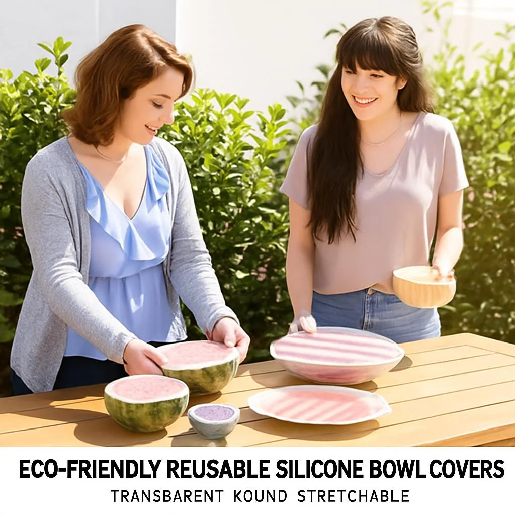 Eco-Friendly Reusable Silicone Bowl Covers - Transparent, Round, Stretchable - Image 5