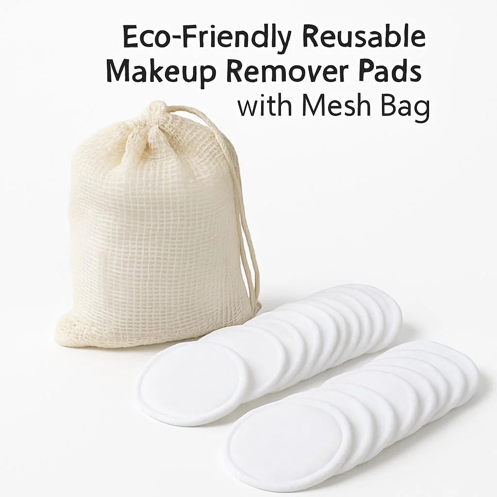 Eco-Friendly Reusable Makeup Remover Pads with Mesh Bag - Image 4