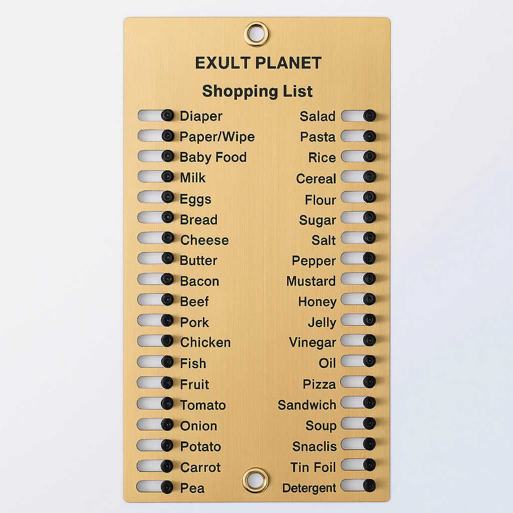 Eco-Friendly Reusable Memory Shopping List Reminder Board