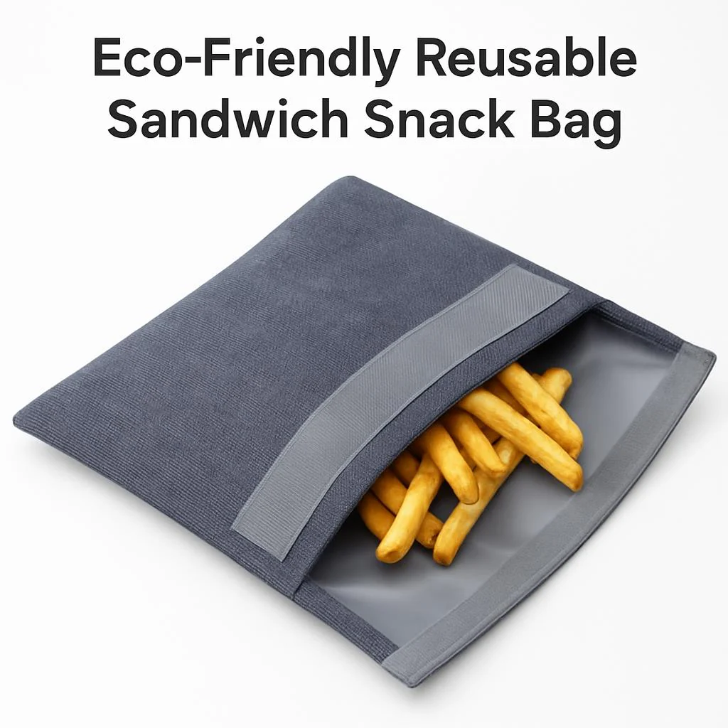 Eco-Friendly Reusable Sandwich Snack Bag - Image 2