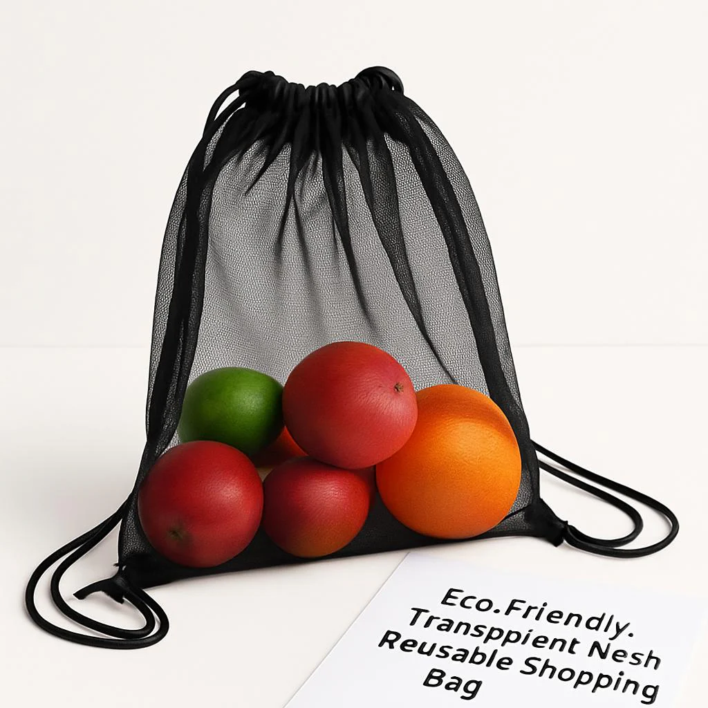 Eco-Friendly Transparent Mesh Reusable Shopping Bag - Image 2
