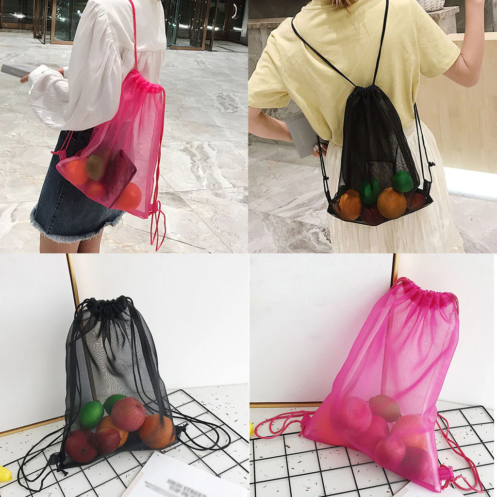 Eco-Friendly Transparent Mesh Reusable Shopping Bag - Image 6