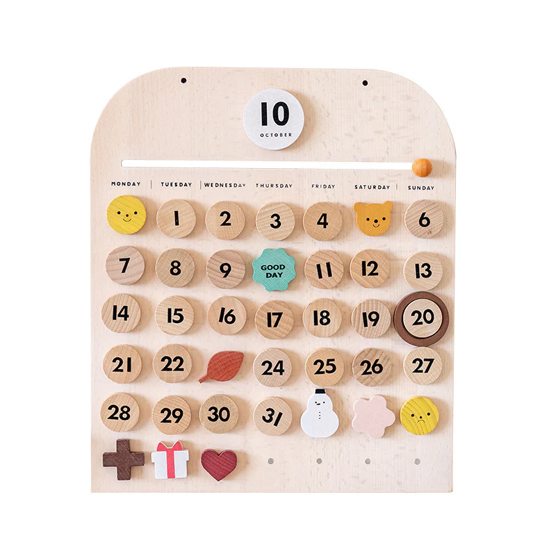 Eco-Friendly Wooden Calendar for Kids' Learning - Image 10