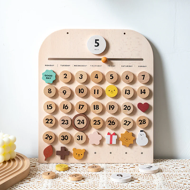 Eco-Friendly Wooden Calendar for Kids' Learning - Image 11