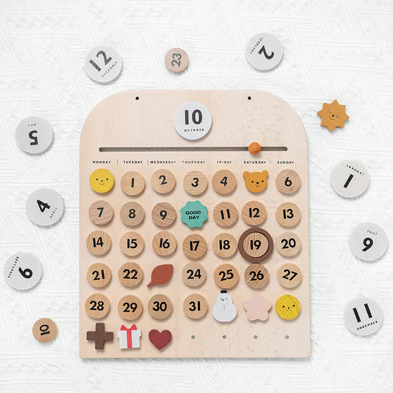 Eco-Friendly Wooden Calendar for Kids' Learning - Image 12