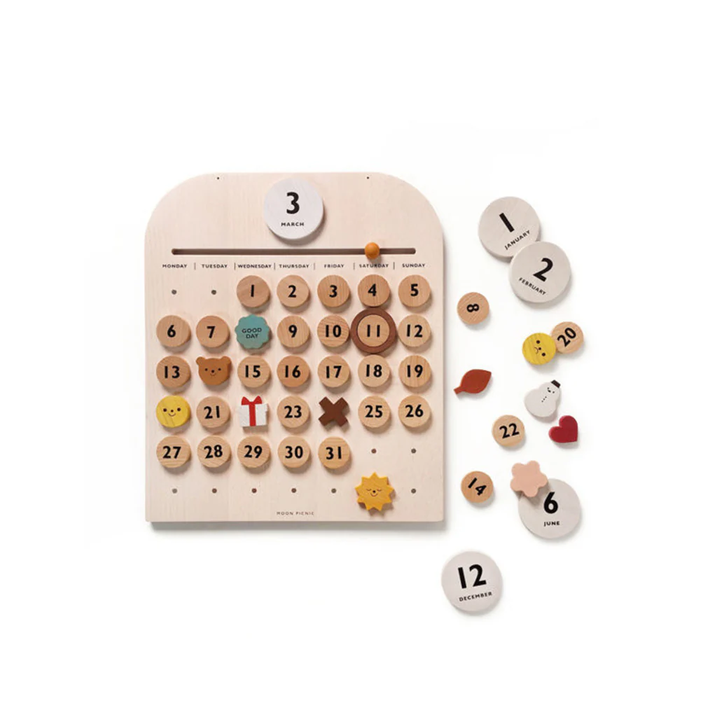 Eco-Friendly Wooden Calendar for Kids' Learning - Image 14