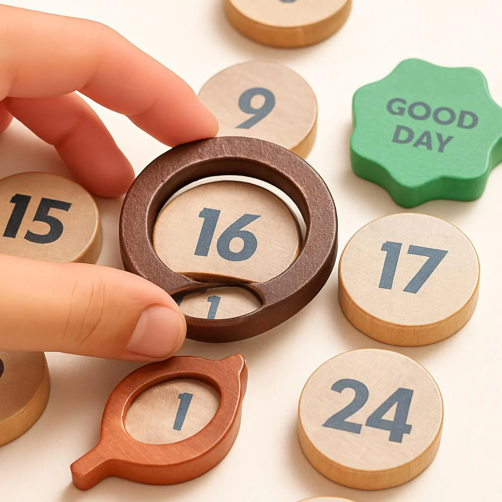 Eco-Friendly Wooden Calendar for Kids' Learning - Image 2