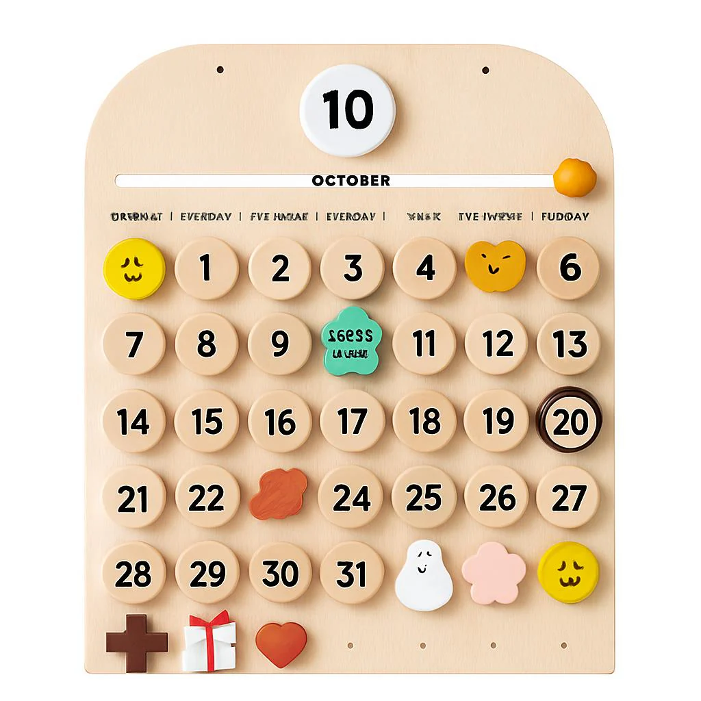 Eco-Friendly Wooden Calendar for Kids' Learning - Image 3