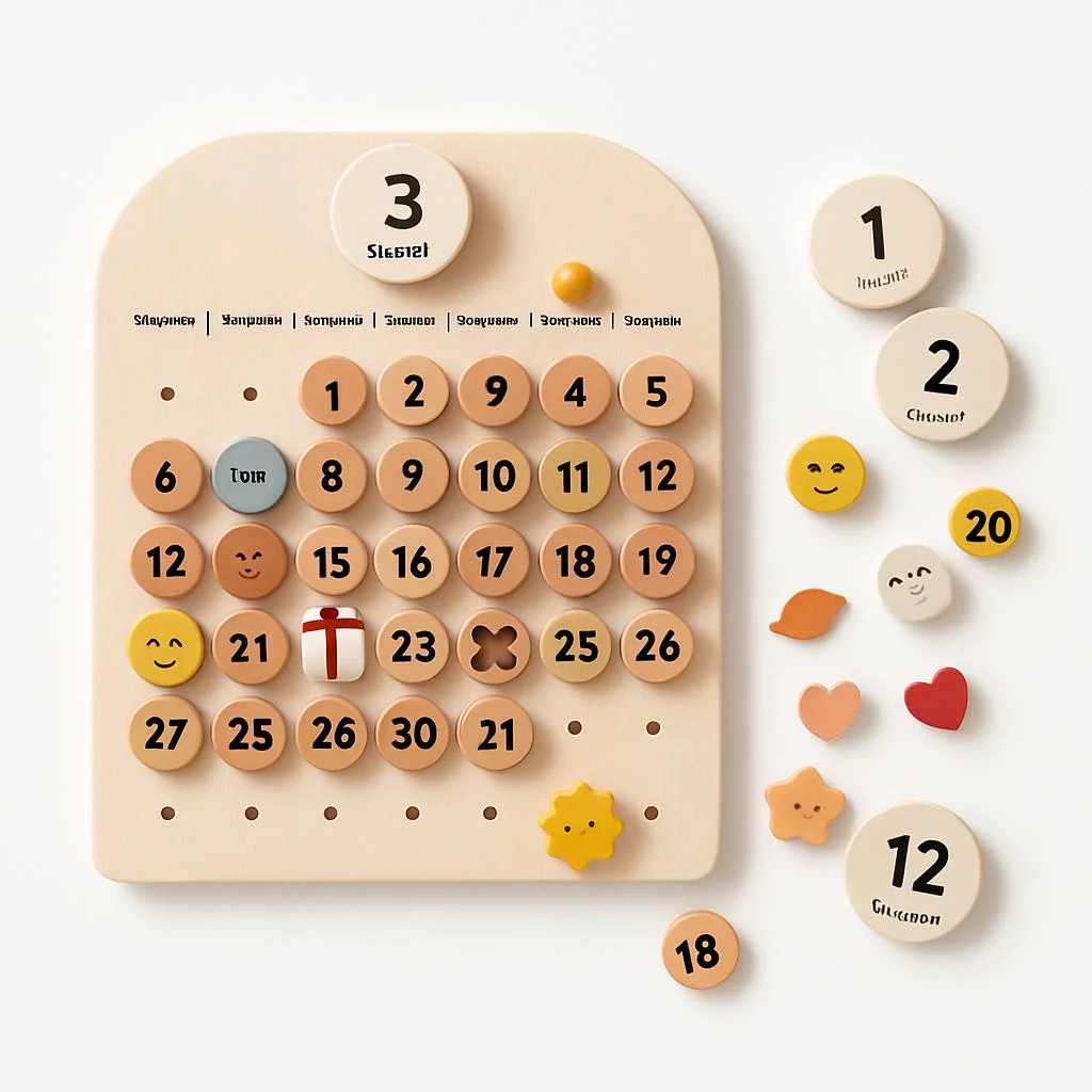 Eco-Friendly Wooden Calendar for Kids' Learning - Image 7