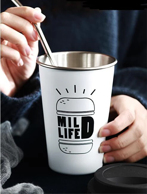 Eco-Friendly Stainless Steel Cups with Lids & Straws 350ml - Image 22