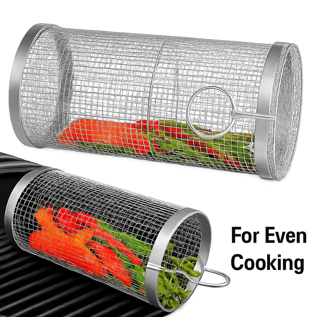 Stainless Steel Grill Basket for Even Cooking - Image 10