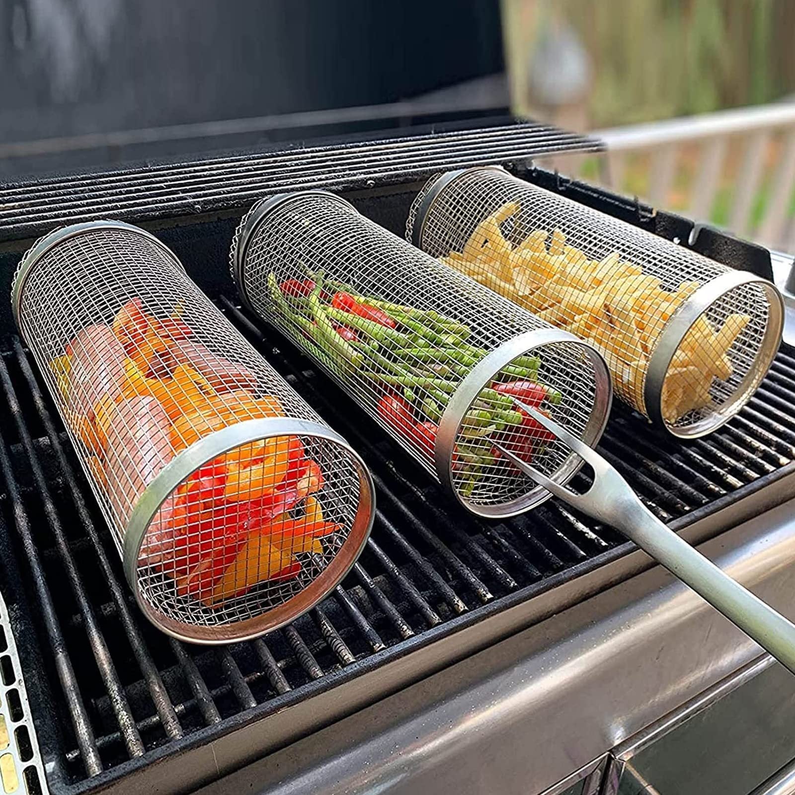 Stainless Steel Grill Basket for Even Cooking - Image 16