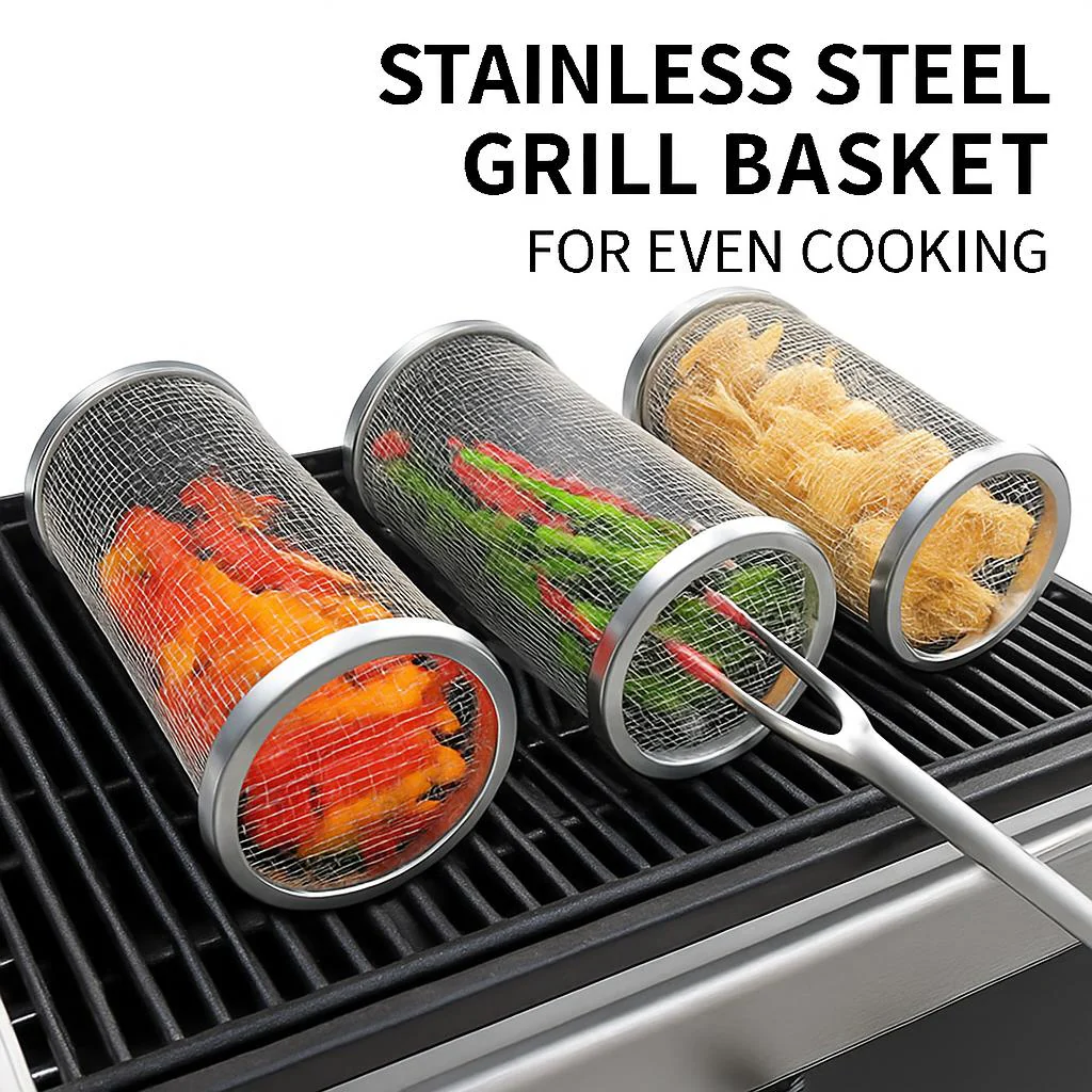 Stainless Steel Grill Basket for Even Cooking - Image 3