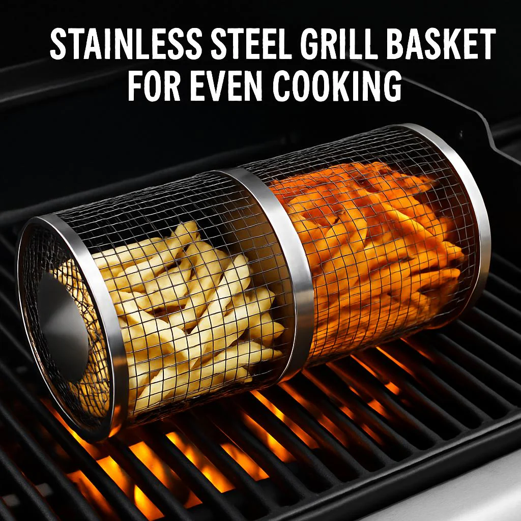 Stainless Steel Grill Basket for Even Cooking - Image 6