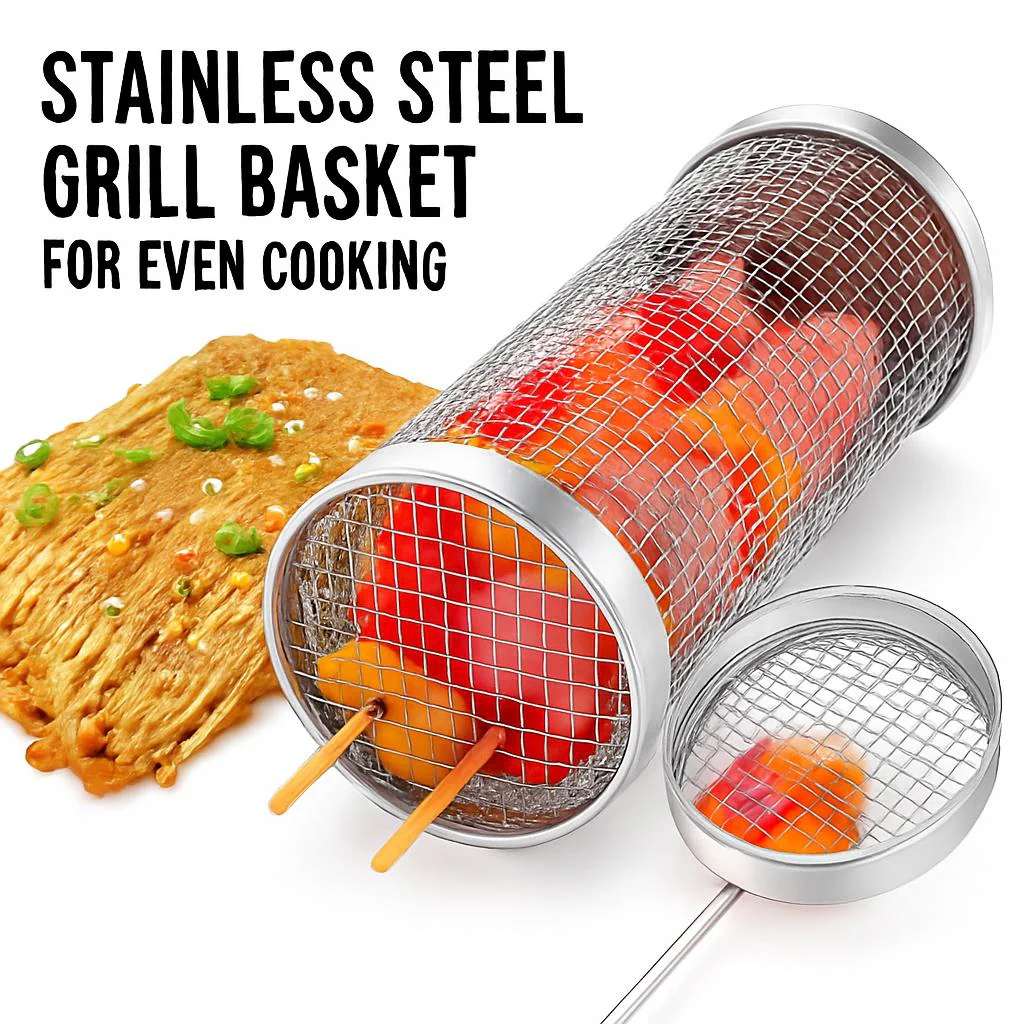 Stainless Steel Grill Basket for Even Cooking - Image 7