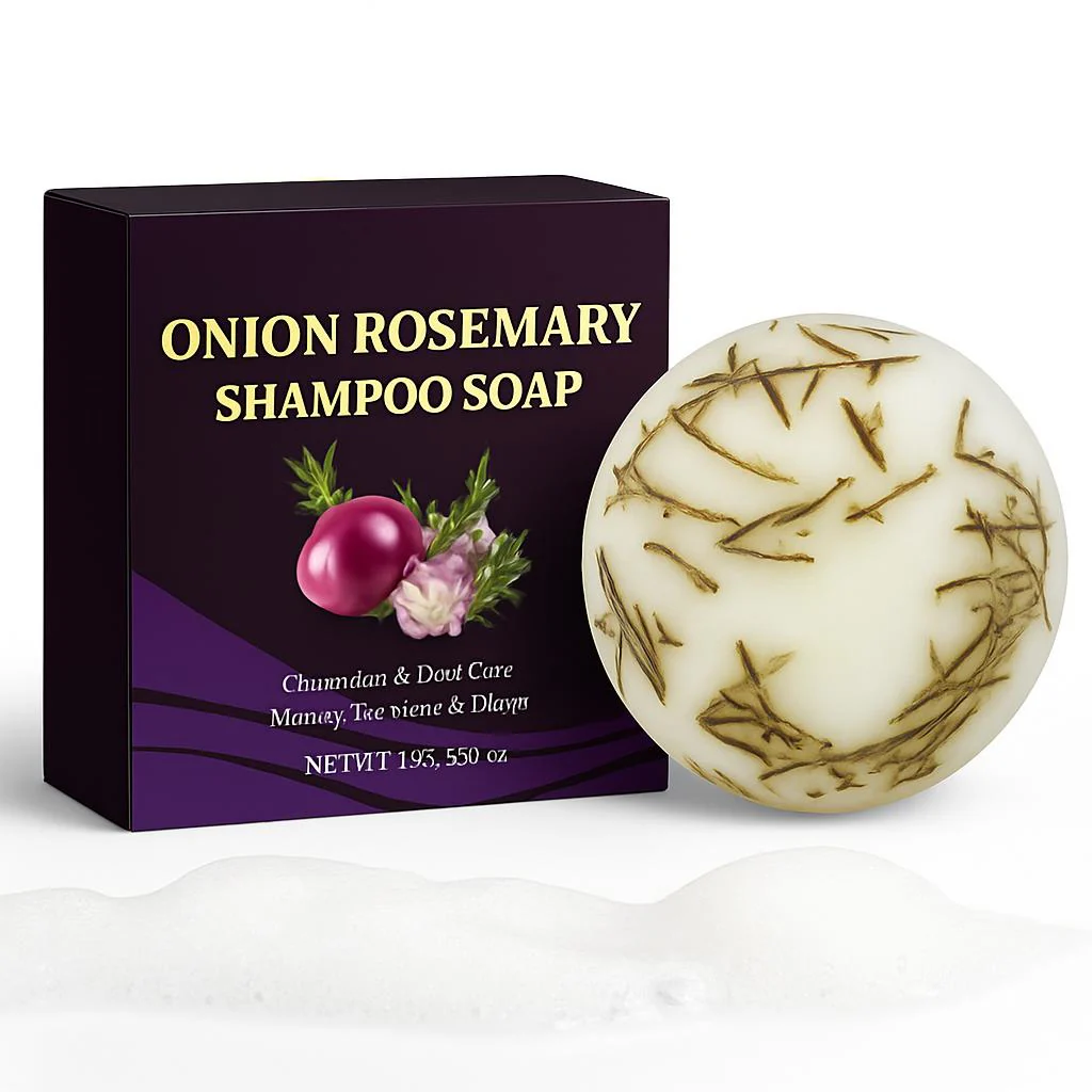 Onion Rosemary Shampoo Bar - Natural, Plastic-Free Hair Care - Image 4
