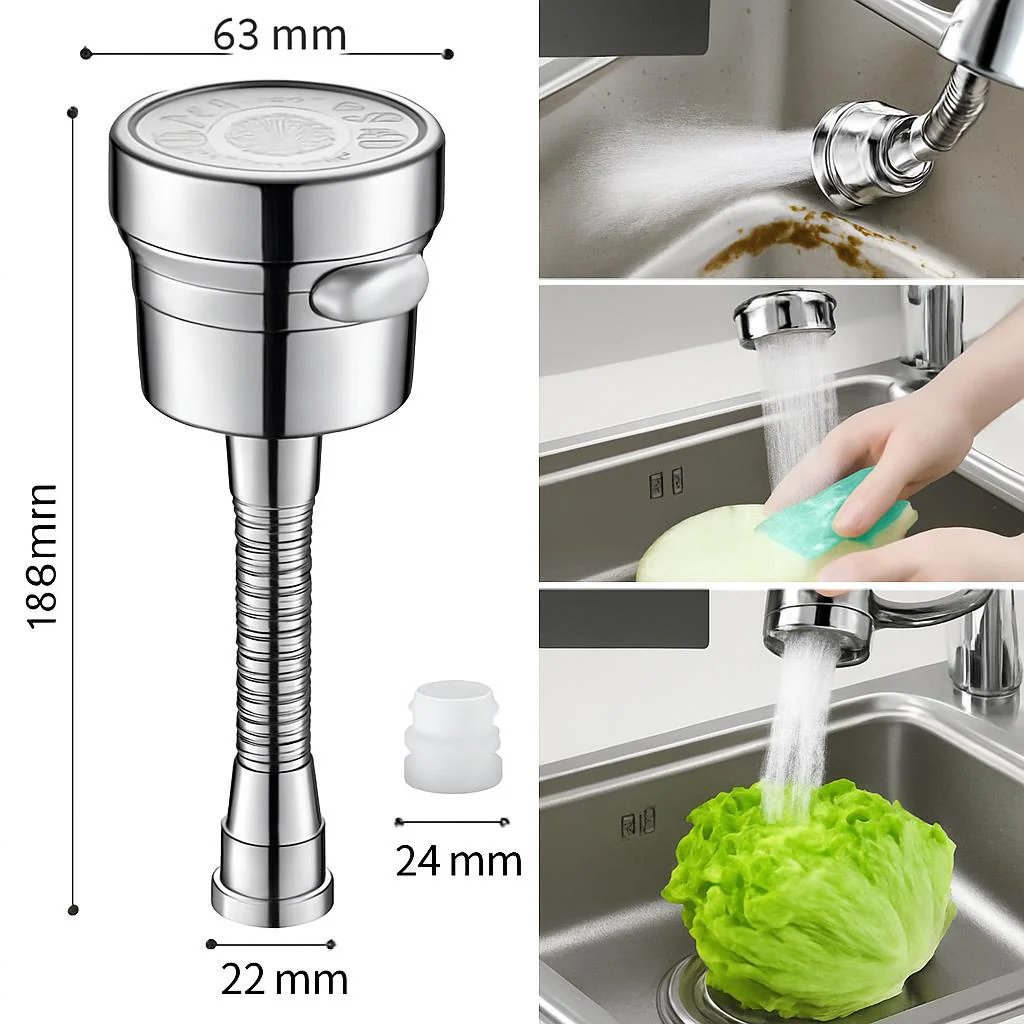 Eco-Friendly Rotatable Faucet Aerator for Water Savings - Image 11