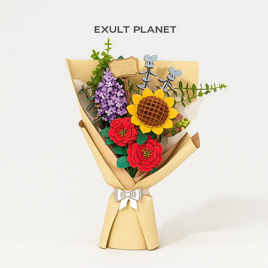 Eco-Friendly Wooden Flower Bouquet Puzzle Gift