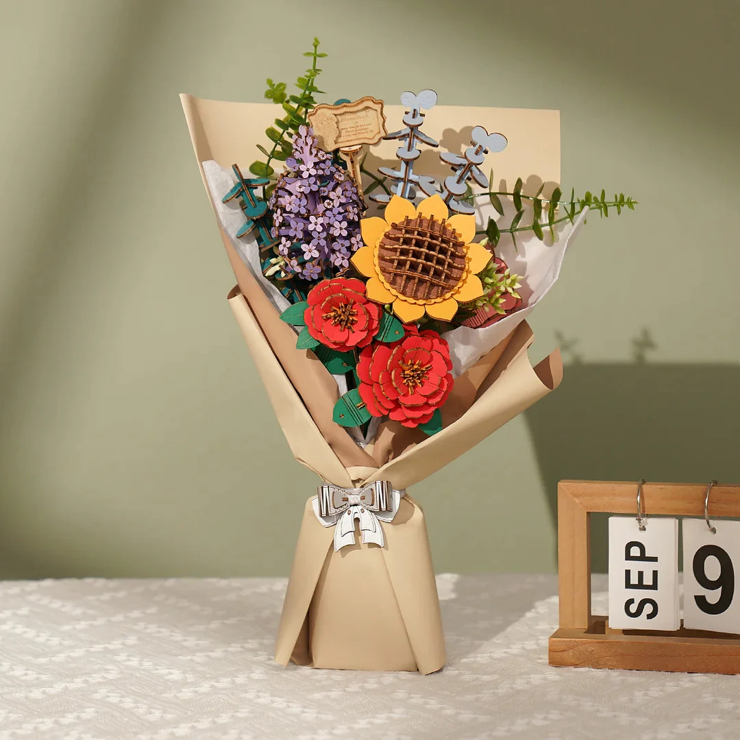 Eco-Friendly Wooden Flower Bouquet Puzzle Gift - Image 15