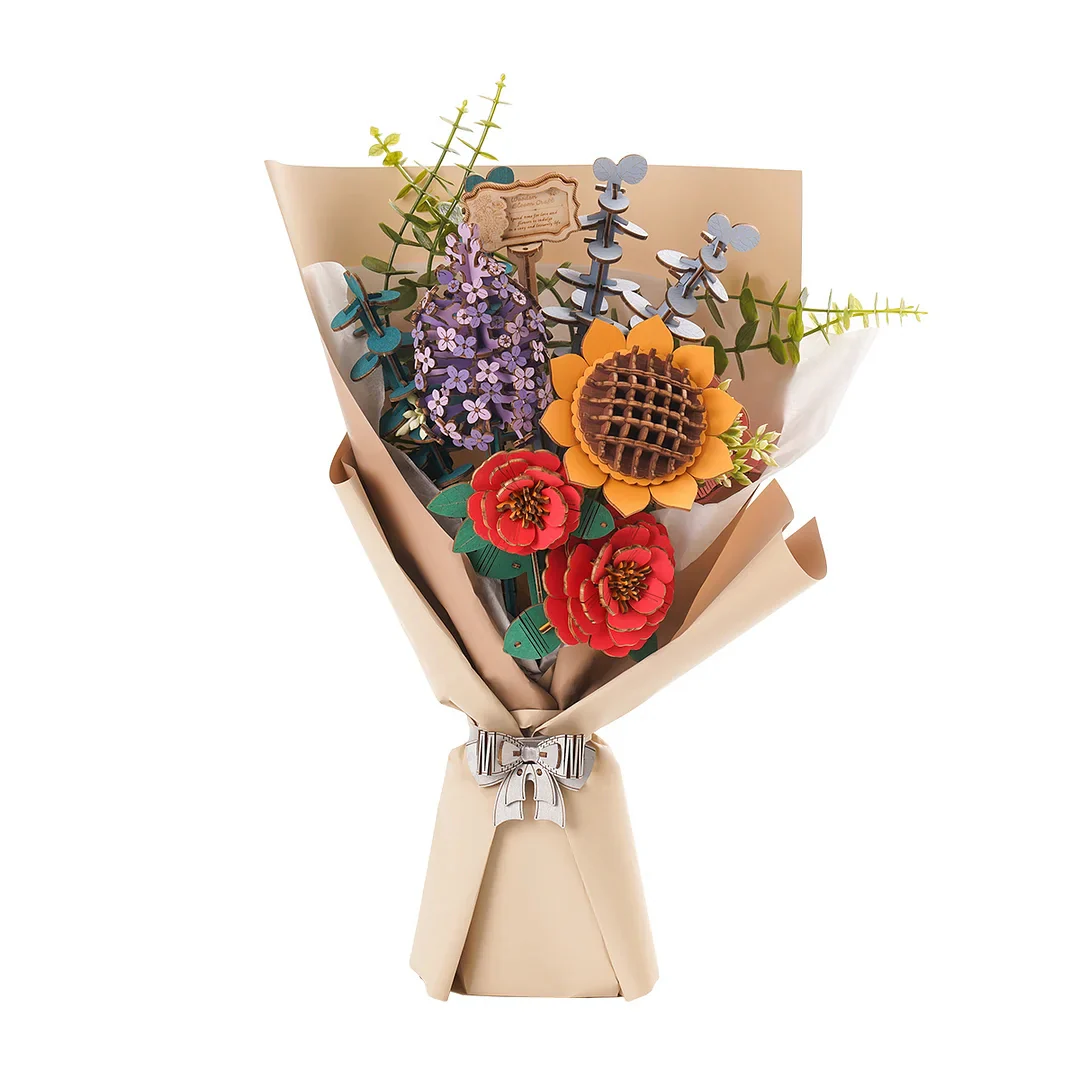 Eco-Friendly Wooden Flower Bouquet Puzzle Gift - Image 16