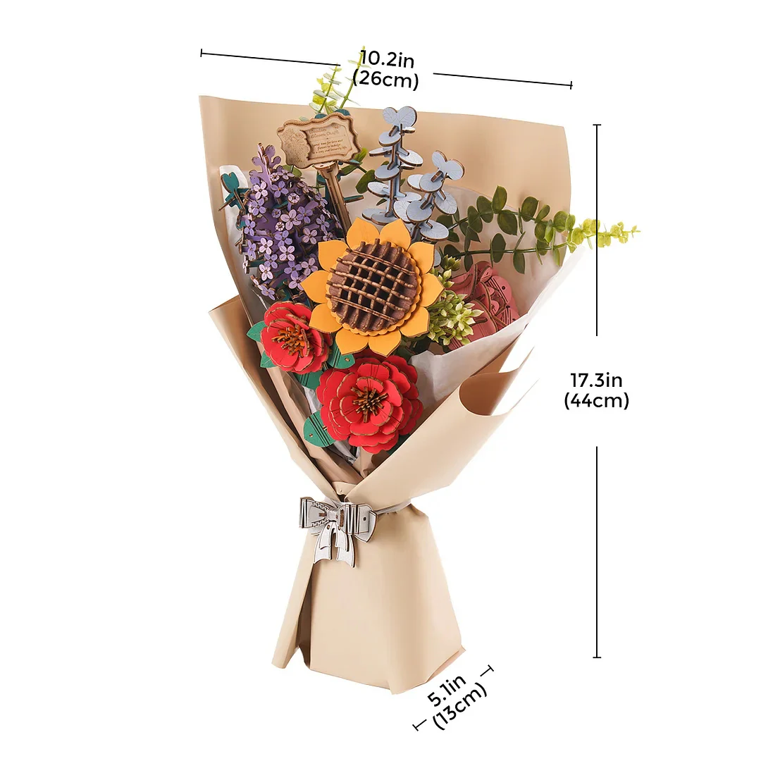 Eco-Friendly Wooden Flower Bouquet Puzzle Gift - Image 17