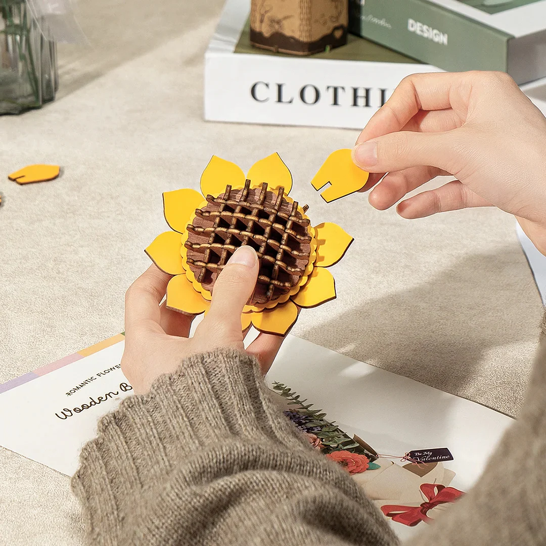 Eco-Friendly Wooden Flower Bouquet Puzzle Gift - Image 19