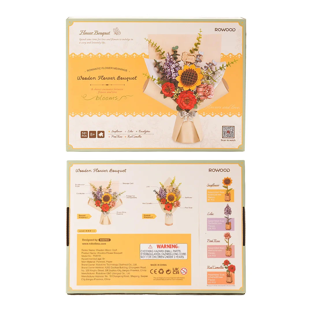 Eco-Friendly Wooden Flower Bouquet Puzzle Gift - Image 20