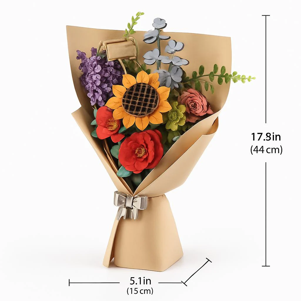 Eco-Friendly Wooden Flower Bouquet Puzzle Gift - Image 4