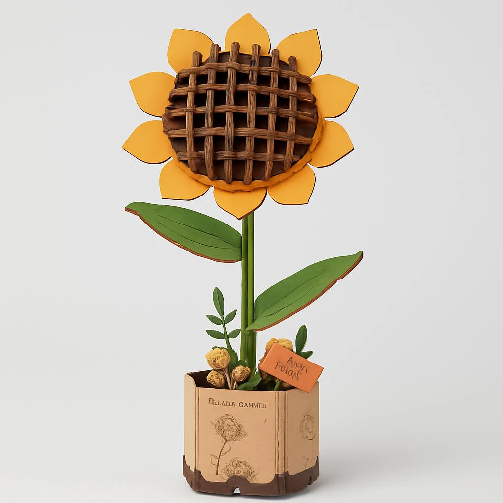 Eco-Friendly Wooden Flower Bouquet Puzzle Gift - Image 9