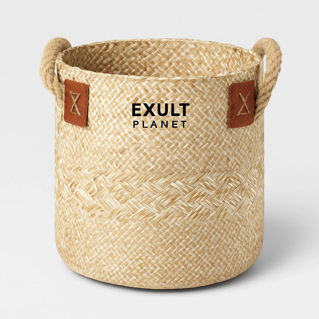 Eco-Friendly Woven Flower Pots - Natural Straw Design - Image 9