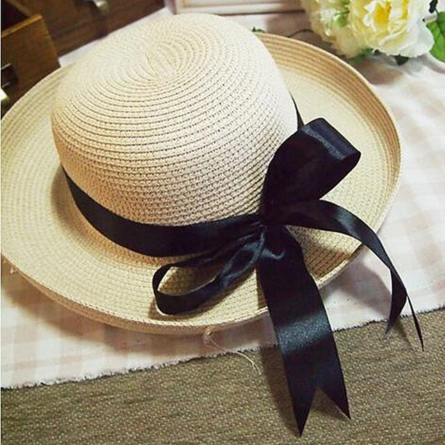 Chic Bowknot Straw Sun Hat for Women - Image 12