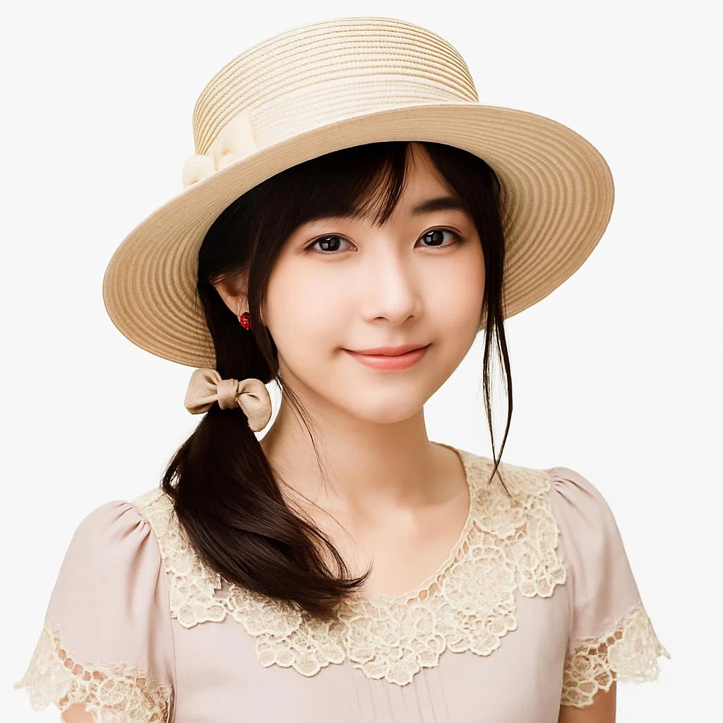 Chic Bowknot Straw Sun Hat for Women - Image 3