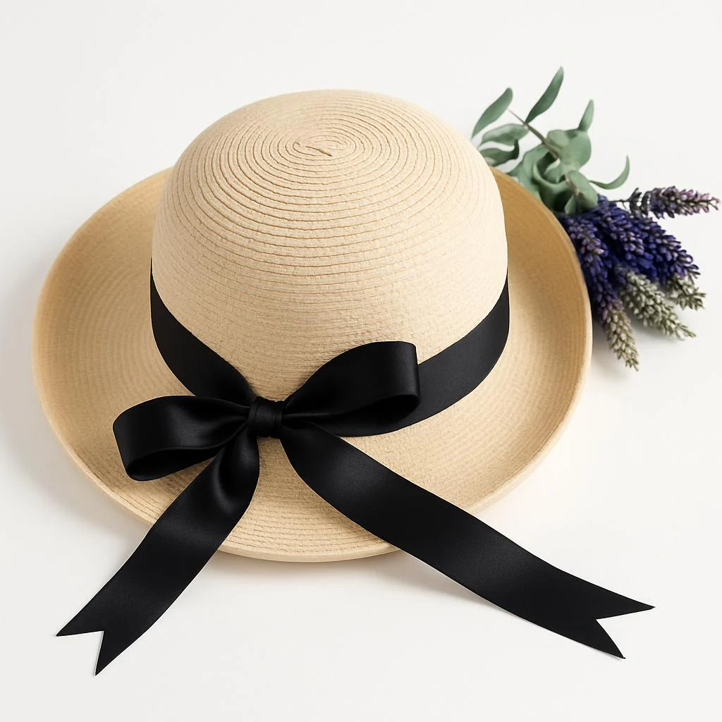 Chic Bowknot Straw Sun Hat for Women - Image 5