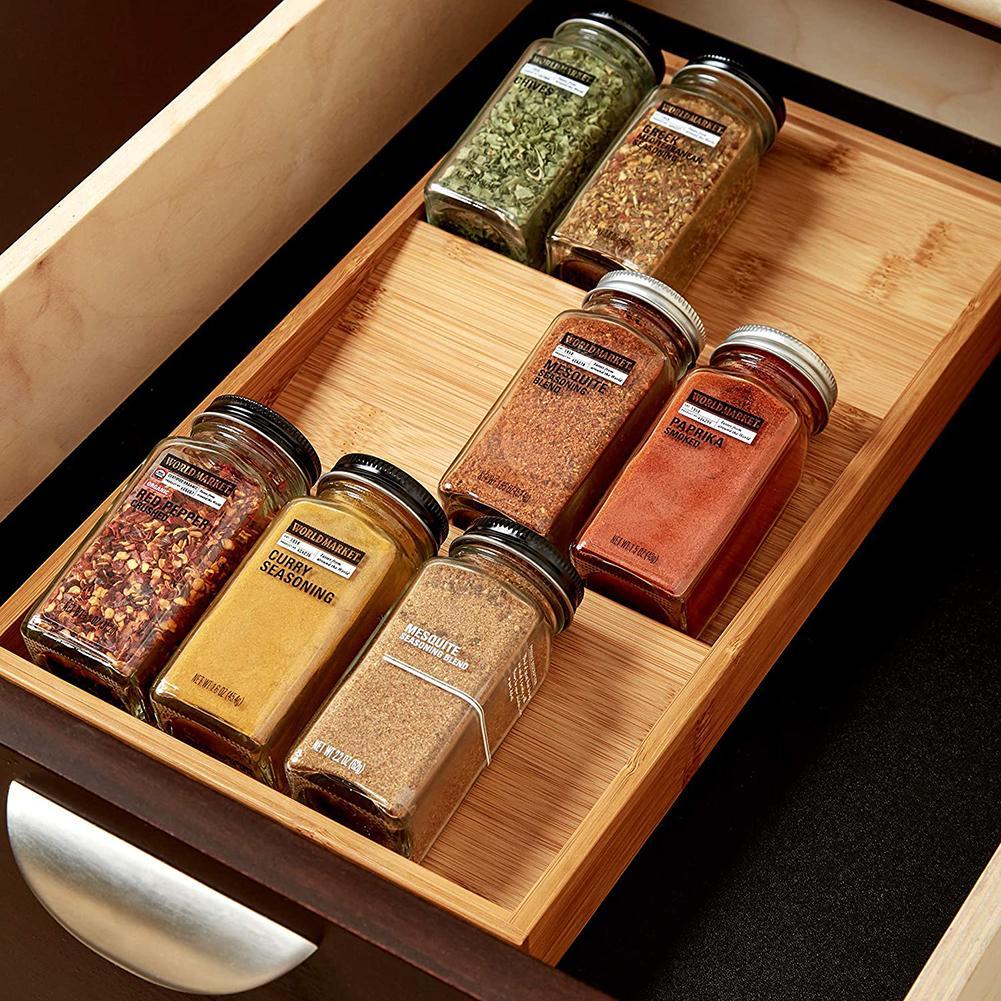 Bamboo Spice Rack Drawer Insert - Eco-Friendly Kitchen Organizer - Image 10