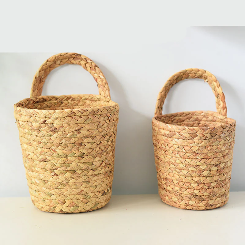 Natural Beige Hanging Storage Basket - Eco-Friendly Woven Straw Organizer - Image 13