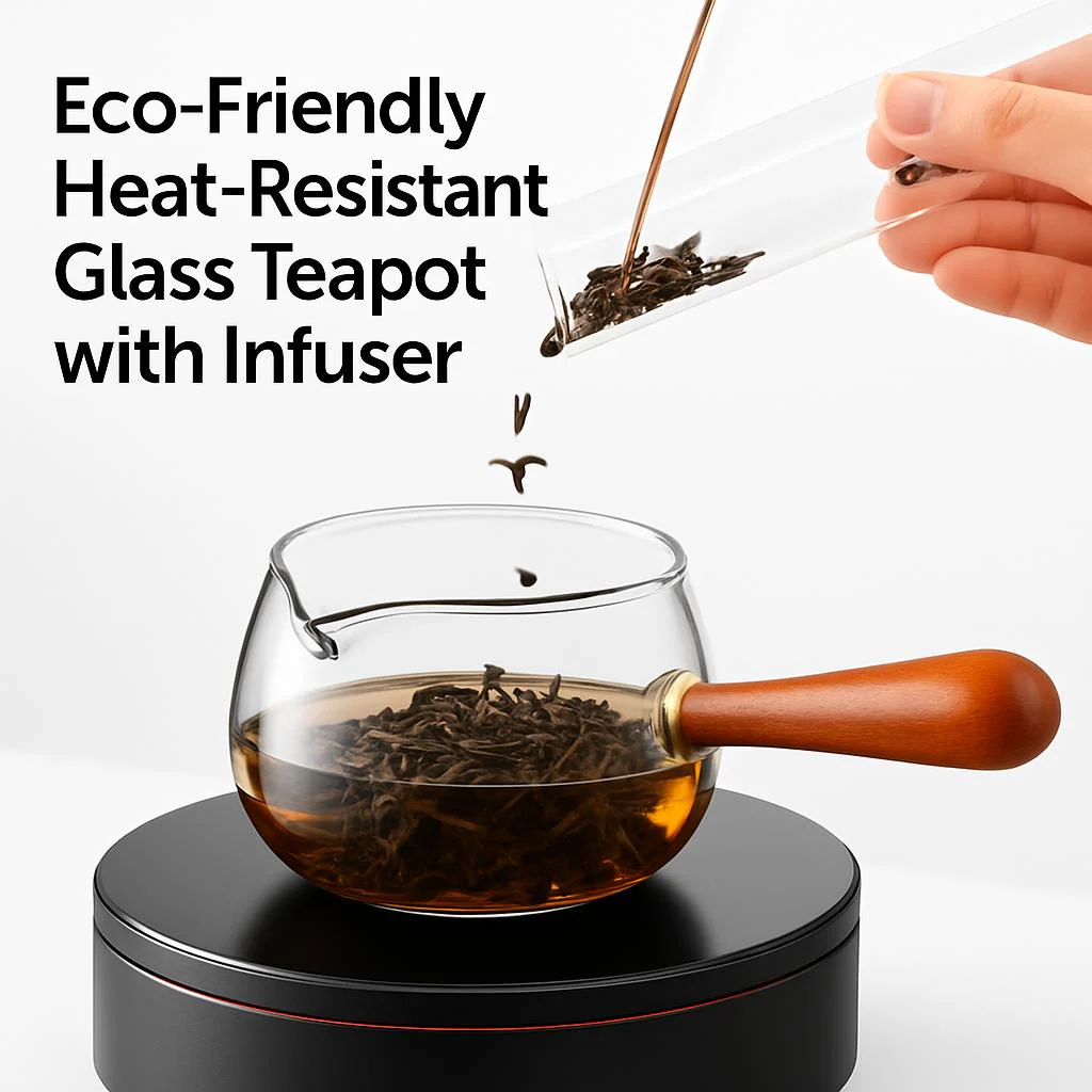 Eco-Friendly Heat-Resistant Glass Teapot with Infuser - Image 4