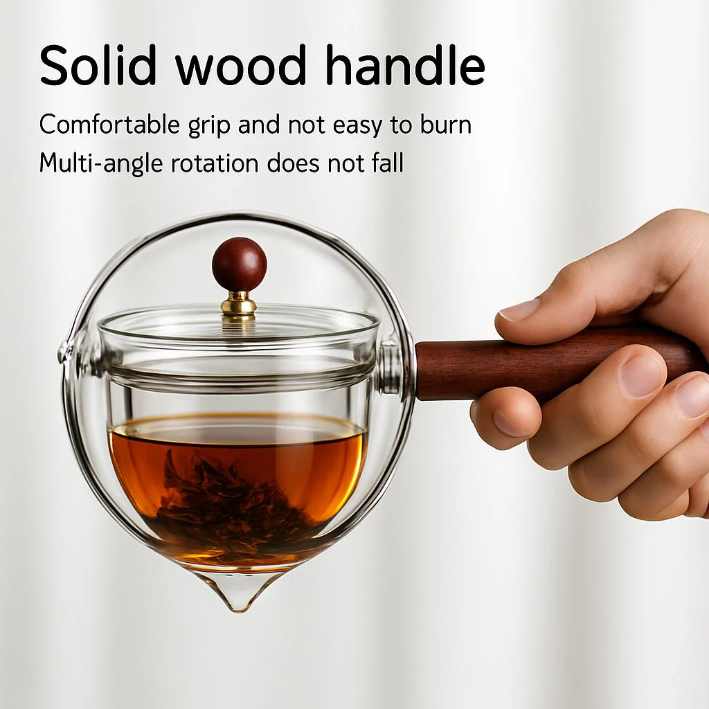 Eco-Friendly Heat-Resistant Glass Teapot with Infuser - Image 5