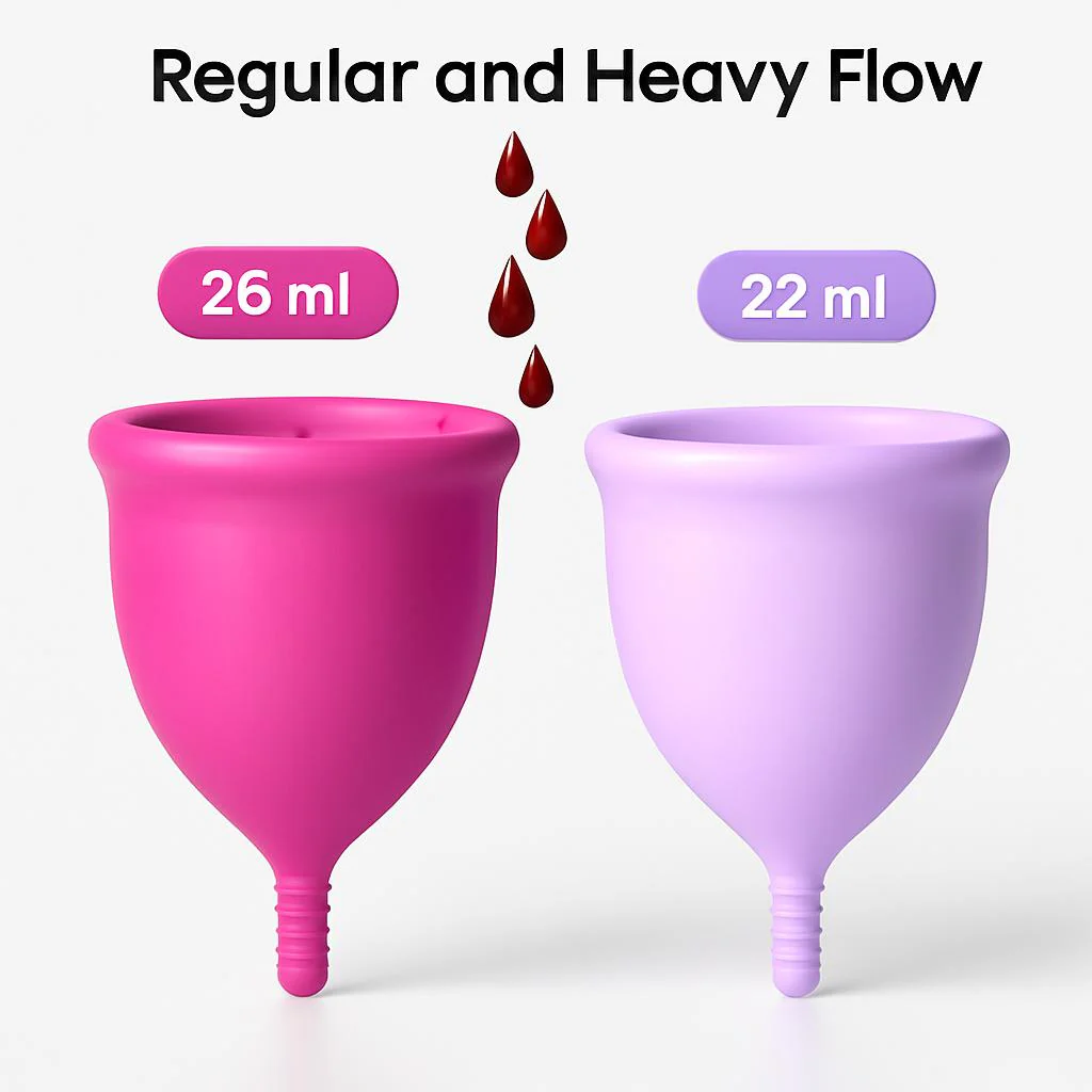 Eco-Friendly Reusable Menstrual Cups - Medical-Grade Silicone, Pink & Lavender - Image 4