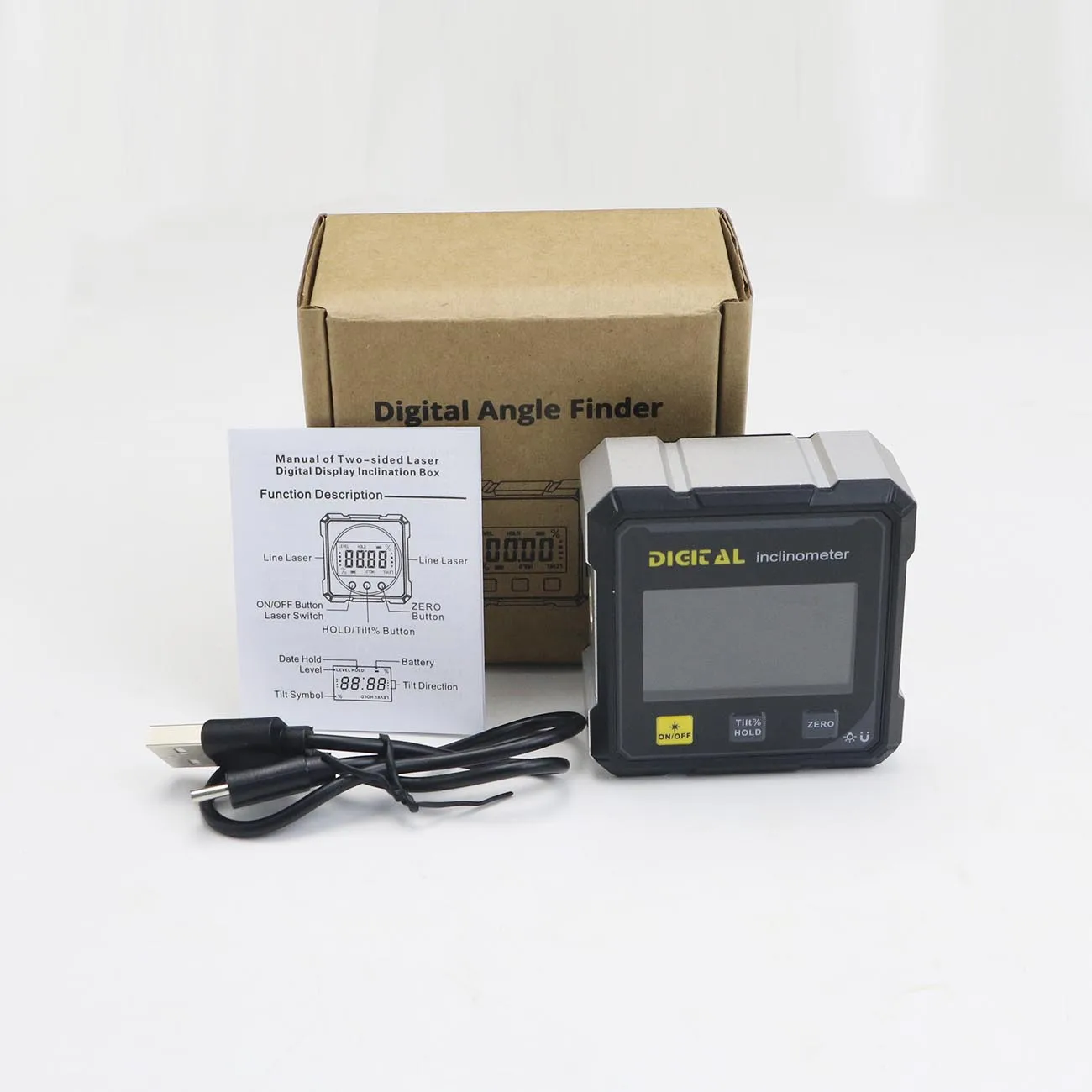 SHANHR Digital Angle Finder with Electronic Laser 4-Side Strong Magnetic Angle Gauge Woodworking Measuring Tool - Image 13