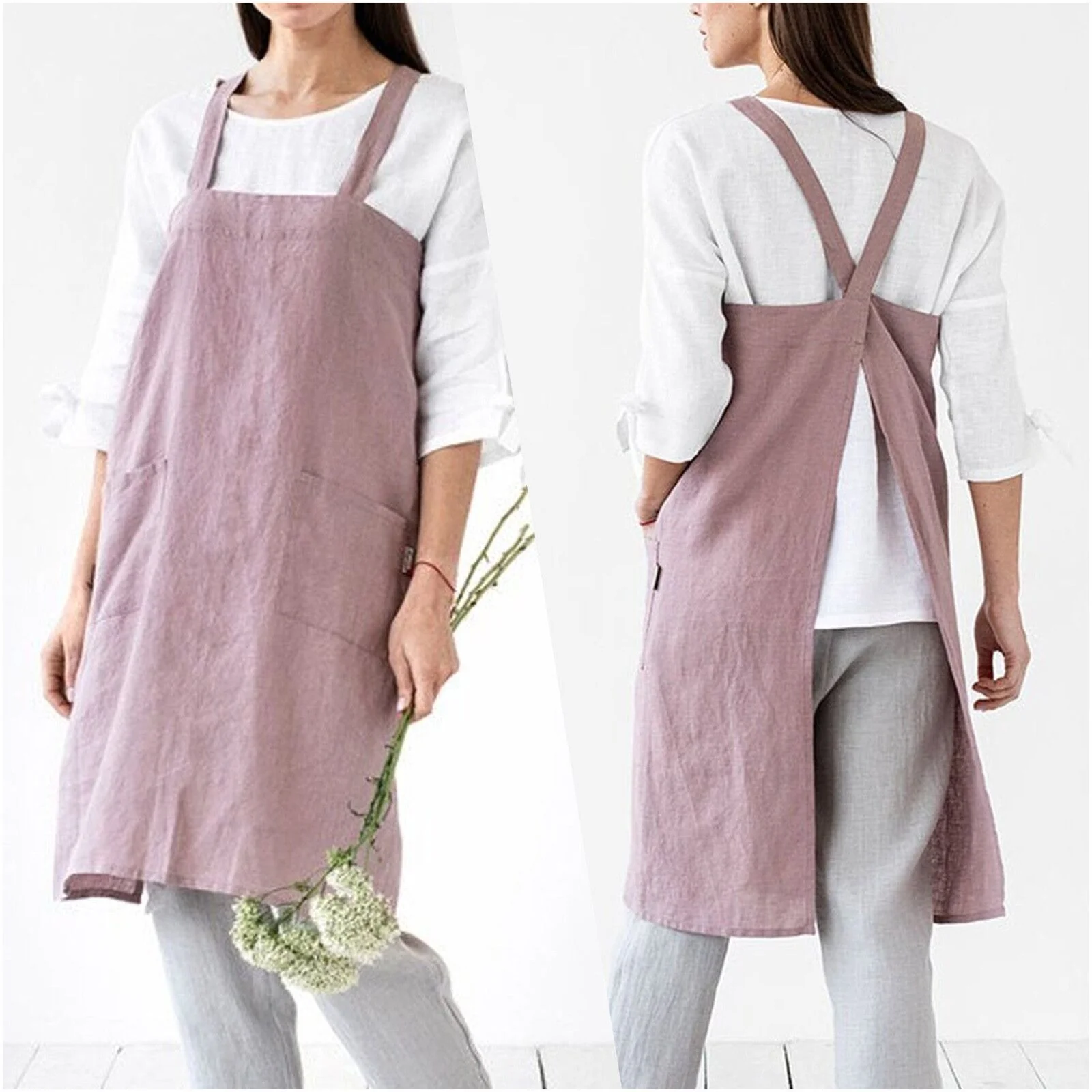 Eco-Chic Sustainable Apron with Shoulder Strap - Image 6